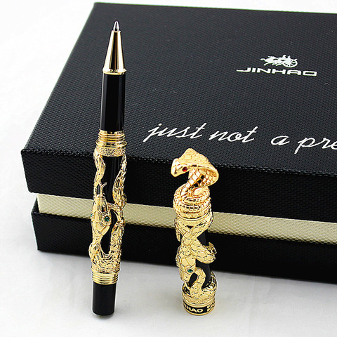 JINHAO-Bolígrafo De Serpiente de lujo de alta calidad, pluma de bola con patrón 3D de Metal Cobra, para negocio de escritura, regalo de artículos de oficina, novedad ► Foto 1/5