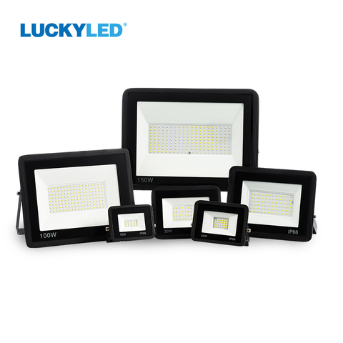 ¿LUCKYLED Led Luz de inundación 10w 20w 30w 50w 100w AC 220V Led Reflector de la prenda impermeable foco de Exterior de Led pared Exterior? ► Foto 1/6