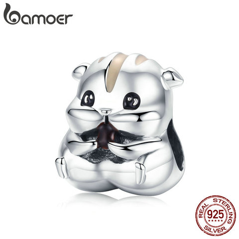 BAMOER colección de animales de Plata de Ley 925 precioso hámster cuentas encantos pulseras y brazaletes de la joyería de DIY haciendo SCC1133 ► Foto 1/6