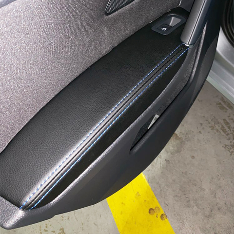 Reposabrazos de cuero de microfibra para puerta, cubierta de Panel embellecedor para apoyabrazos de puerta de coche VW Golf 7, 2014, 2015, 2016, 2017, 2022 ► Foto 1/5