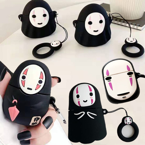 Para los AirPods de Apple hombre sin rostro caso 3D lindo Kawaii Anime de dibujos animados No cara de hombre auricular inalámbrico cubierta protectora para los Airpods 2 ► Foto 1/6