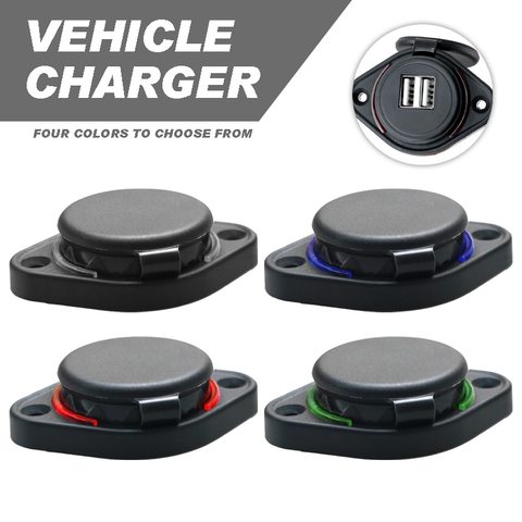 Cargador de teléfono inteligente para coche, toma de corriente para motocicleta, 12V, 24V, carga USB Dual para teléfono móvil, accesorios de cargador ► Foto 1/6