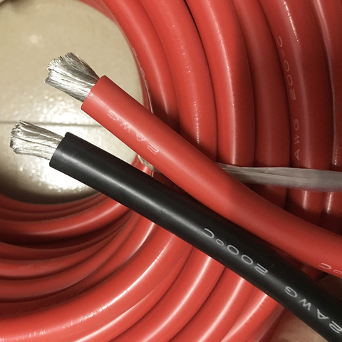 Cable trenzado 2awg 35 smaure, 0,5 m/1m con gancho de punta de cobre, goma de silicona Flexible, Cable estañado aislado, Cable artesanal de 3KV ► Foto 1/6