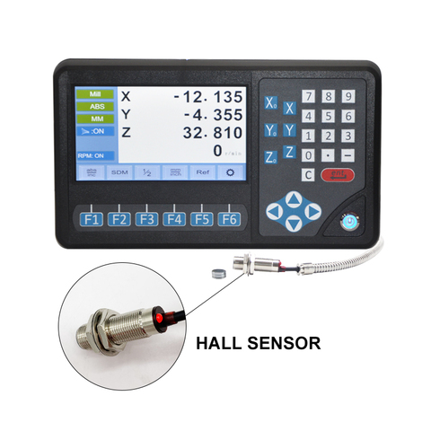 Lectura Digital Dro de 2 ejes/3 ejes, DB9 Siganl TTL, función RPM de pantalla Digital con Sensor Hall ► Foto 1/6