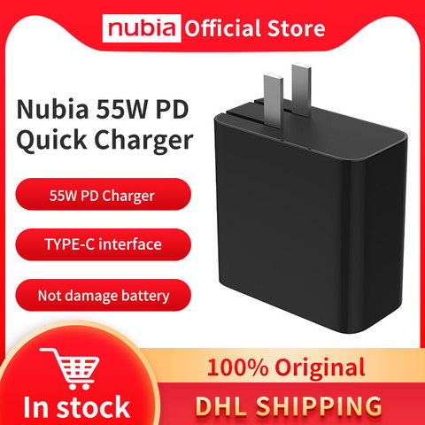 Original nubia Redmagic 5S 55W PD adaptador de Cargador rápido para nubia RedMagic 5G salida máxima 55W PD cargador ► Foto 1/5