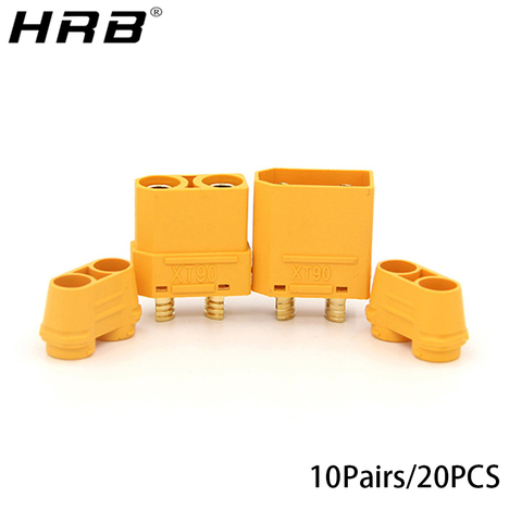 10 pares 20 piezas conector hembra macho Amass XT90H XT90 XT90-H con cubierta de tubo DIY para Lipo batería coche aviones piezas de control remoto ► Foto 1/6