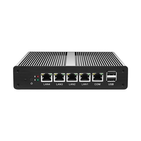 XCY cortafuegos pfsense pc intel Celeron N2830 J1900 router pc 4 puertos ethernet Windows 10 HTPC VGA sin ventilador mini pc ► Foto 1/6