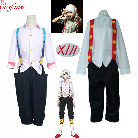 Rosa/blanco Juzo Suzuya Rei Tokyo Ghoul Tokio gurú Cosplay porque traje Juuzou Suzuya conjunto completo horquilla de peluca zapatos ► Foto 1/6