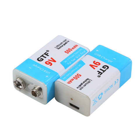 BEB 9 V 500mAh carga de batería con USB batería recargable del Li-Ion Micro 9 v USB para USB multímetro micrófono de juguete de Control remoto KTV uso ► Foto 1/6