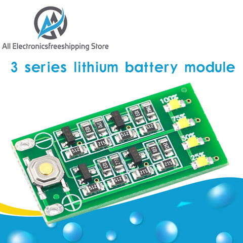 Módulo de batería de litio, indicador de capacidad de 11,1 V, 12V, 12,6 V, Lipo, placa de visualización de nivel de potencia de iones de litio, Serie 3, 9-26V ► Foto 1/6