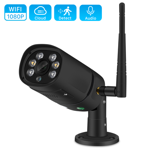 ONVIF-cámara IP HD de 2MP con Wifi y cable 1080P, inalámbrica, CCTV, bala, para exteriores, Audio bidireccional, ranura para tarjeta TF, máx. 128G, IR, 20m, P2P, iCsee ► Foto 1/6