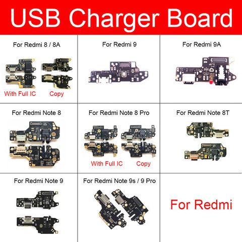 Cargador USB Jack Board para Xiaomi Redmi Note 8 8A 8T 9 9A 9S Pro Carga USB Puerto Jack Board Reemplazo de piezas de reparación ► Foto 1/6