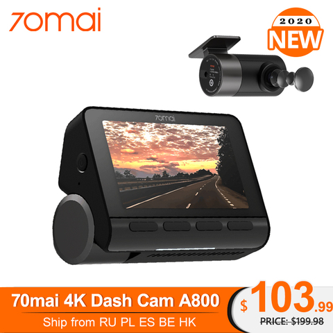 70mai-Cámara de salpicadero DVR para coche, 4K, A800S, GPS, ADAS, UHD, 24H, SONY IMX415, 70mai, A800, Dual Vision, 140FOV ► Foto 1/6