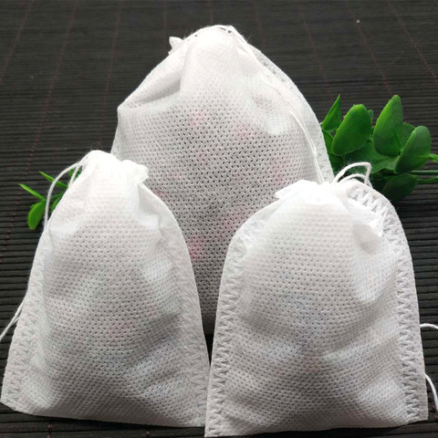 Bolsas de té de tela no tejida de grado alimenticio, bolsas de filtro de té para especias desechables, bolsas de té con sello Heal, bolsitas de té de especias, 100 Uds. ► Foto 1/6