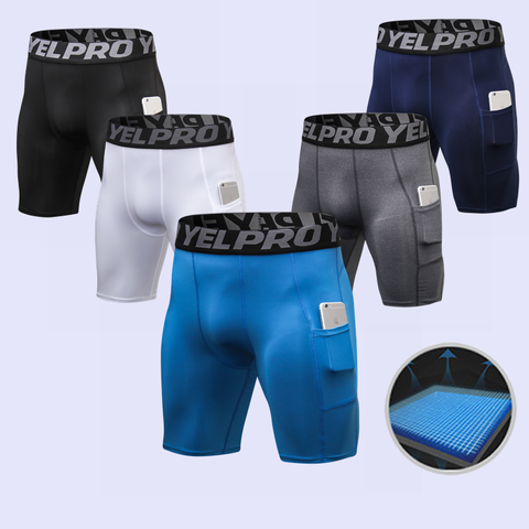 Pantalones cortos de compresión seca para culturismo para hombre, Shorts ajustados para Fitness, Pantalones de deporte corto para correr y gimnasio ► Foto 1/6