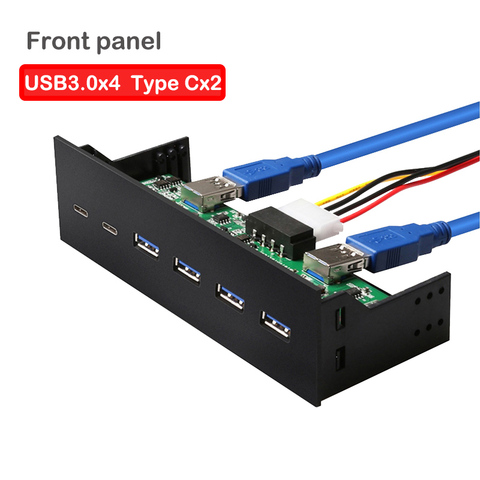 Panel Frontal USB 3,0, conector tipo c de 20 pines, cable de 60cm, enchufe y juego de supervelocidad, fácil de instalar para adaptadores de PC ► Foto 1/6