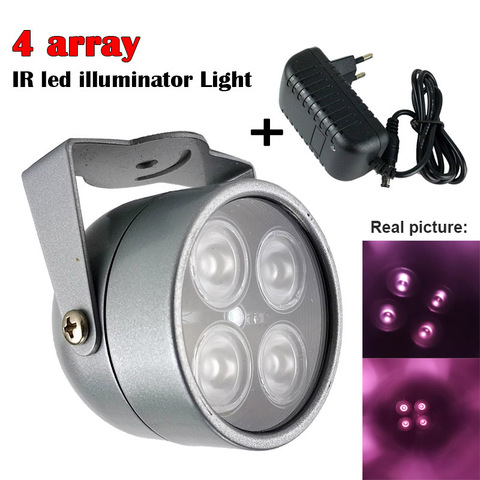 Mini CCTV led 4 matriz led IR iluminador de luz infrarrojo IR impermeable noche visión CCTV llenar de luz para cámara CCTV cámara IP ► Foto 1/6