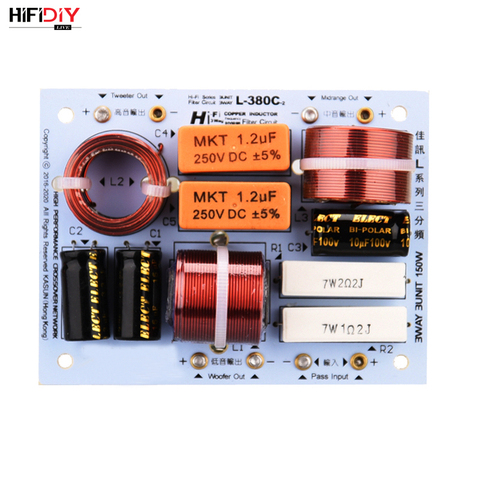 HIFIDIY LIVE L-380C 3 vías Unidad de altavoz (tweeter + mid + bass) HiFi altavoces caseros divisor de frecuencia de audio filtros cruzados ► Foto 1/6