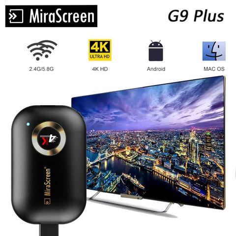 4K TV Stick G9 Plus 2,4G/5G inalámbrica Miracast DLNA AirPlay HDMI Mirascreen espejo pantalla receptor de TV Dongle para Android IOS ► Foto 1/6