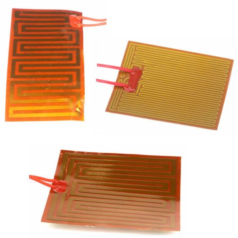 Calentador de película de poliamida eléctrico flexible, elemento de calefacción para cables eléctricos, tanque de aceite, impresión 3D, tamaños 12V/24V DC ► Foto 1/1