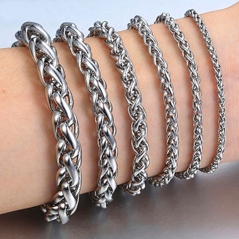HNSP 316L, pulsera de cadena de eslabones de acero inoxidable para hombres, joyería de cadenas de mano masculina ► Foto 1/6