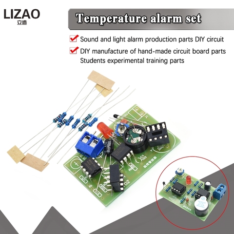 Kit de zumbador de temperatura, piezas de alarma acústica circuito DIY experimento de estudiantes, piezas de entrenamiento ► Foto 1/6