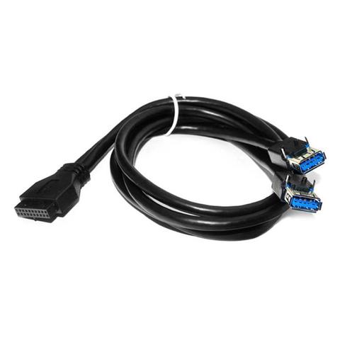 Adaptador de Cable de Panel frontal de alta velocidad de 20 pines a 2 puertos USB 3,0 con pie fijo para chasis de caja de ordenador de escritorio de PC ► Foto 1/6