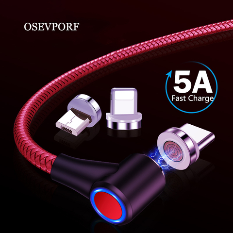 Cable magnético USB Micro Cable 5A carga súper rápida para Huawei Mate 30 P40 30 Pro tipo-c Cable USB de carga C Kabel para iPhone 11 ► Foto 1/6