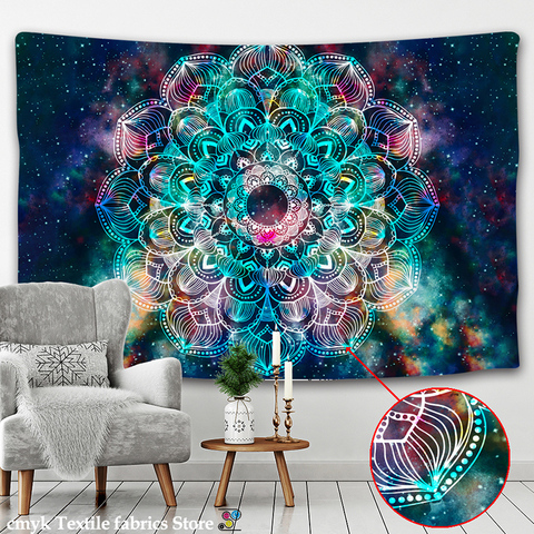 Mandala sol y luna arte, tapicería de la pared de pared Hippie alfombras dormitorio decoración manta tapiz decoración para el hogar ► Foto 1/6