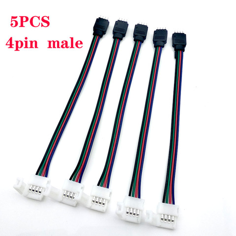 5 uds., Cable conector hembra de 4 pines, 5 pines, 10mm, 12mm, Cable conector hembra de 15cm para tira de LED RGB RGBW 5050, luz LED RGBWW ► Foto 1/6