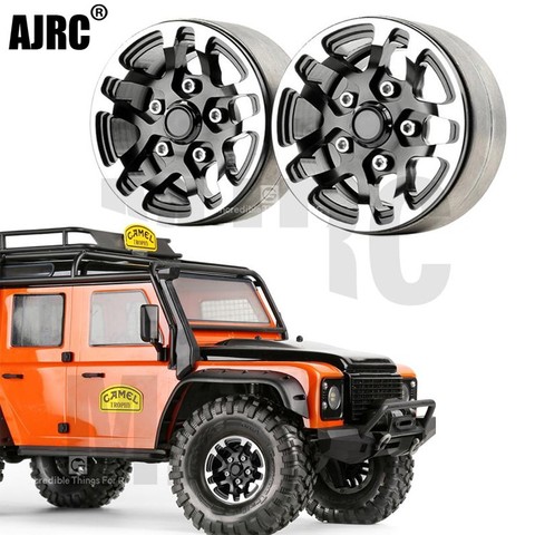 Llanta de rueda de Metal para coche de control remoto, accesorio de 1,9 pulgadas con abalorios para 1/10 Axial SCX10 90046 TAMIYA CC01 D90 D110 VS4 TF2 Traxxas TRX-4, un par ► Foto 1/6