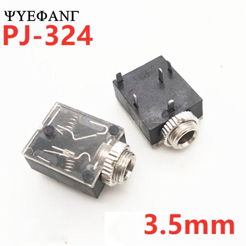 PJ324-enchufe para conector de Audio estéreo, montaje de Panel PCB para auriculares con tuerca PJ-324M, 5 pines, 3,5mm, 10 Uds. ► Foto 1/5