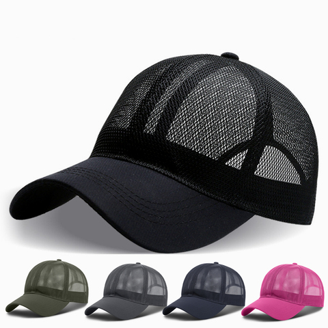 Gorras de béisbol de malla Unisex, 6 colores, ajustable, transpirable, para el sol, ciclismo, senderismo, Golf ► Foto 1/6