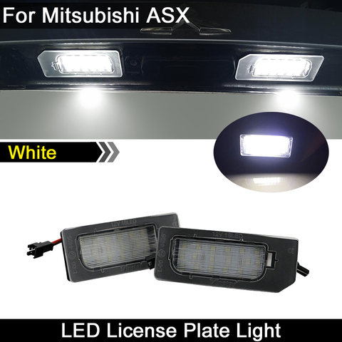 Para Mitsubishi ASX 2011-2014 coche trasero blanco luz LED de matrícula número de lámpara ► Foto 1/6