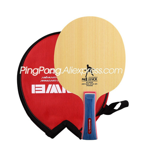 Hoja de tenis de mesa SANWEI M8 (madera de 5 capas, bolsa redonda gratis y cinta de borde), pala de Ping Pong SANWEI ► Foto 1/4