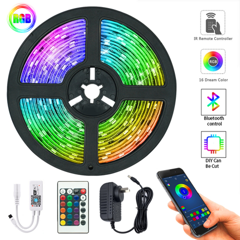 Tira de luces Led RGB con Bluetooth, cinta Flexible de diodo, 5050 WIFI,  1M-30M, 5V, USB, retroiluminación de TV, decoración de habitación -  AliExpress