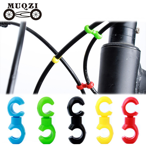 MUQZI-hebilla de tubos giratoria para bicicleta de montaña, 10 Uds., 360 grados, Cable de cambio de marchas, freno, Clips de estilo S ► Foto 1/6
