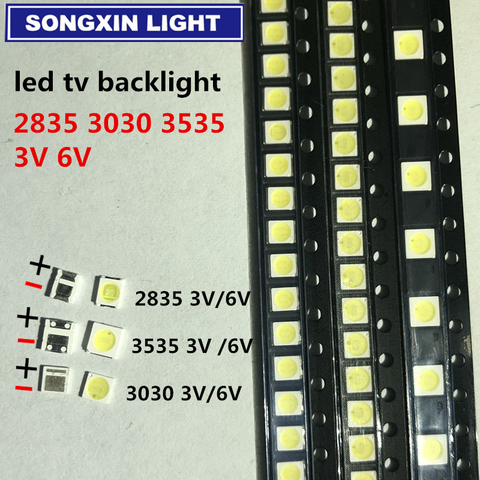 50-100 Uds para LG tv led luz 2835 de 3030, 3535 3V 6V 1W 3W kit de electronique led para tv lcd reparación genial blanco frío ► Foto 1/6