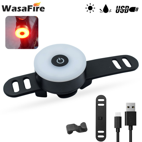 WasaFire-miniluz trasera para bicicleta, recargable vía USB, luz de seguridad para ciclismo de montaña ► Foto 1/6