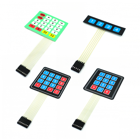 Interruptor de membrana de botón de 1x2, 3, 4 y 5 botones, Matriz de 4x4, teclado de matriz 1X6 con Control LED, cojín de Panel, Kit DIY para Arduino ► Foto 1/5