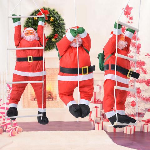 60CM Climbing Rope Ladder Santa Claus decoraciones de Navidad al aire libre paracaídas colgante de muñeco de Santa Claus decoración de Año Nuevo ornamento ► Foto 1/6