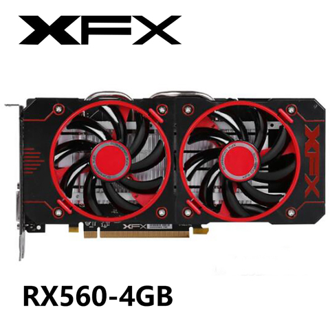 Tarjetas gráficas originales no mineras XFX RX 560 4GB 128Bit Juegos de PC escritorio para AMD RADEON tarjetas de vídeo RX500 4GB GPU usadas ► Foto 1/6