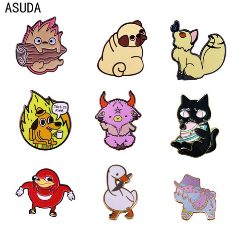 Broche de animales de dibujos animados para hombre y mujer, alfileres esmaltados, joyería de moda, regalos, insignias de solapa de película de anime ► Foto 1/6