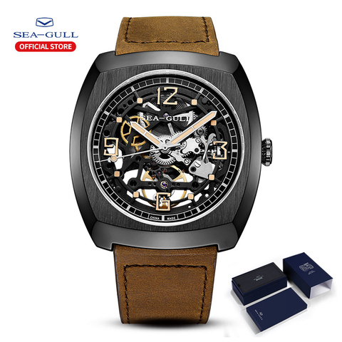 Reloj mecánico automático con perspectiva hueca para hombre, reloj masculino de pulsera, con barrica, mecánico, luminoso, Esfera Grande, 849.27.6094, 2022 ► Foto 1/6