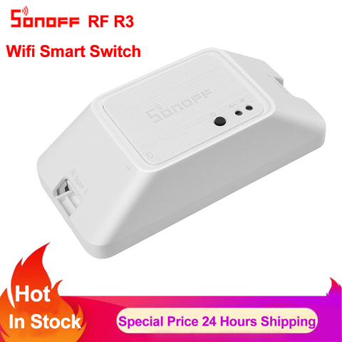 Sonoff-interruptor inteligente RF R3 con Wifi, dispositivo de Control remoto en casa, temporizador, bricolaje, con APP de programación a través de Ewelink, funciona con Alexa ► Foto 1/6