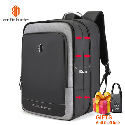 ARCTIC HUNTER 40L de gran capacidad para hombres mochilas ampliables de carga USB macho 17 pulgadas Laptop bolsas impermeable bolsa de viaje de negocios ► Foto 1/6