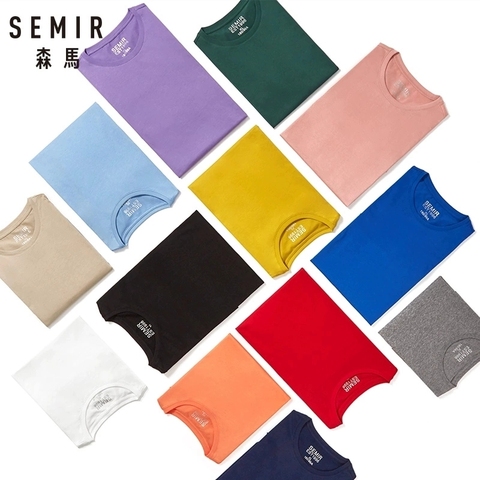 SEMIR informal-Camiseta de algodón para hombre, camisetas blancas de manga corta, ropa de calle, Tops de verano, 2022 ► Foto 1/6