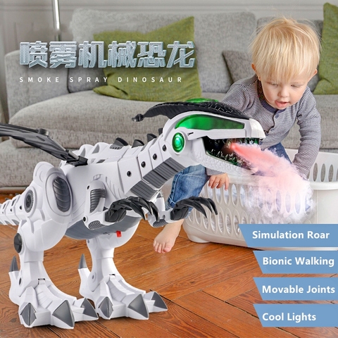 Simulación de prototipo de atomización dinosaurio Robot Múltiples articulaciones móviles Bionic caminar luz LED bonita ala cola realista juguete de los niños ► Foto 1/6