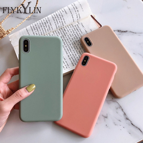 Funda de silicona de Color caramelo para Samsung Galaxy S10, S8, S9, S21, S20 Plus, S7 Edge, Note 20, Ultra 10, 9 ► Foto 1/6