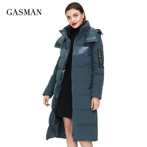 GASMAN Moda Verde-Chaqueta de invierno con capucha para mujer, prendas de vestir, de retales abrigo grueso, chaqueta acolchada 003 ► Foto 1/6